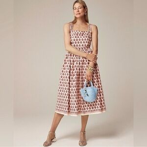 NWT J. Crew Embroidered apron dress in block print Size 0 $248